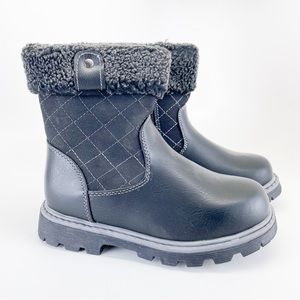 Rosegirl Black Faux Fur Trim Boots C6902